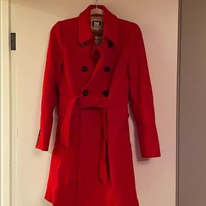 J.Crew Red Wool Wrap Coat
